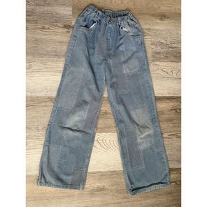 Patchwork denim pants